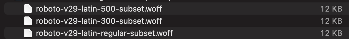 Subsetted woff files